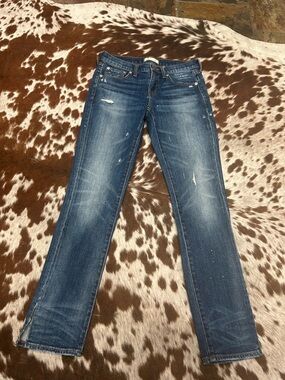 Madewell Straight Leg Distressed Denim Jeans size 24